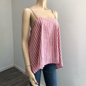 LEITH BLOUSE new with tags pink & white size:L